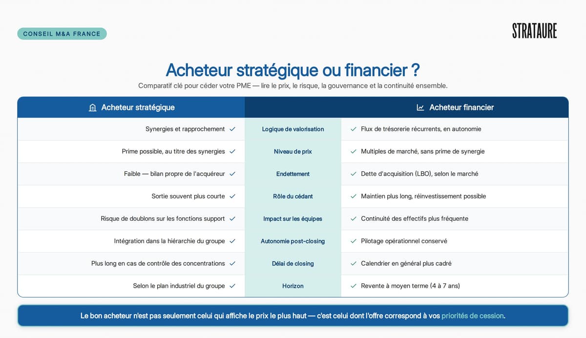 Acheteur Stratégique vs Financier : Comparatif Clé pour Céder votre PME